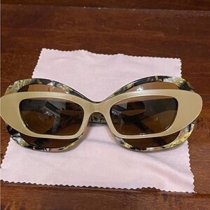 Stylish Dolce and Gabbana Beige and Black Women's Sunglasses